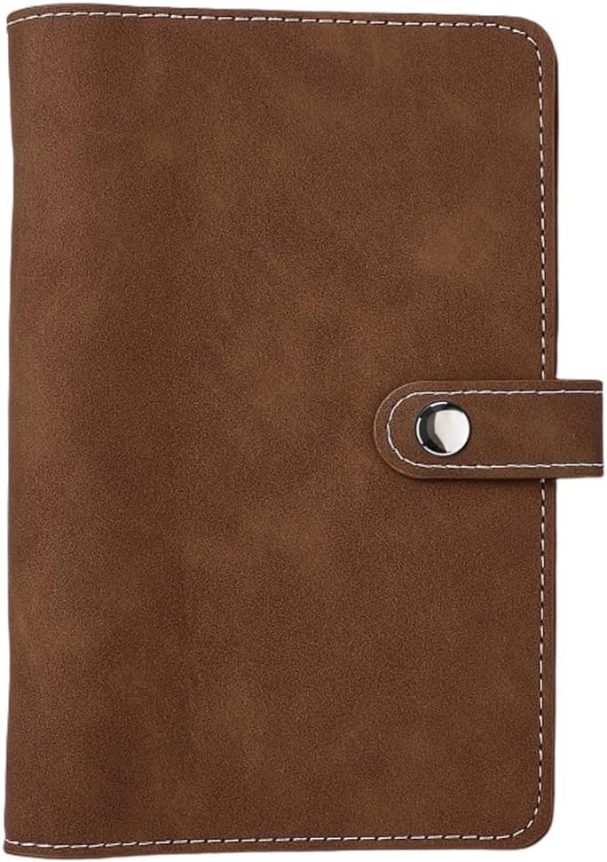 CALFOVERA A6 PU Leather Notebook Binder Cover Refillable Soft Cover Leather Travel Journal Protector Folder 6 Ring Loose Leaf Planner Binder with Divider Pocket for Meeting Filler Paper Cash(Brown) - Image 1